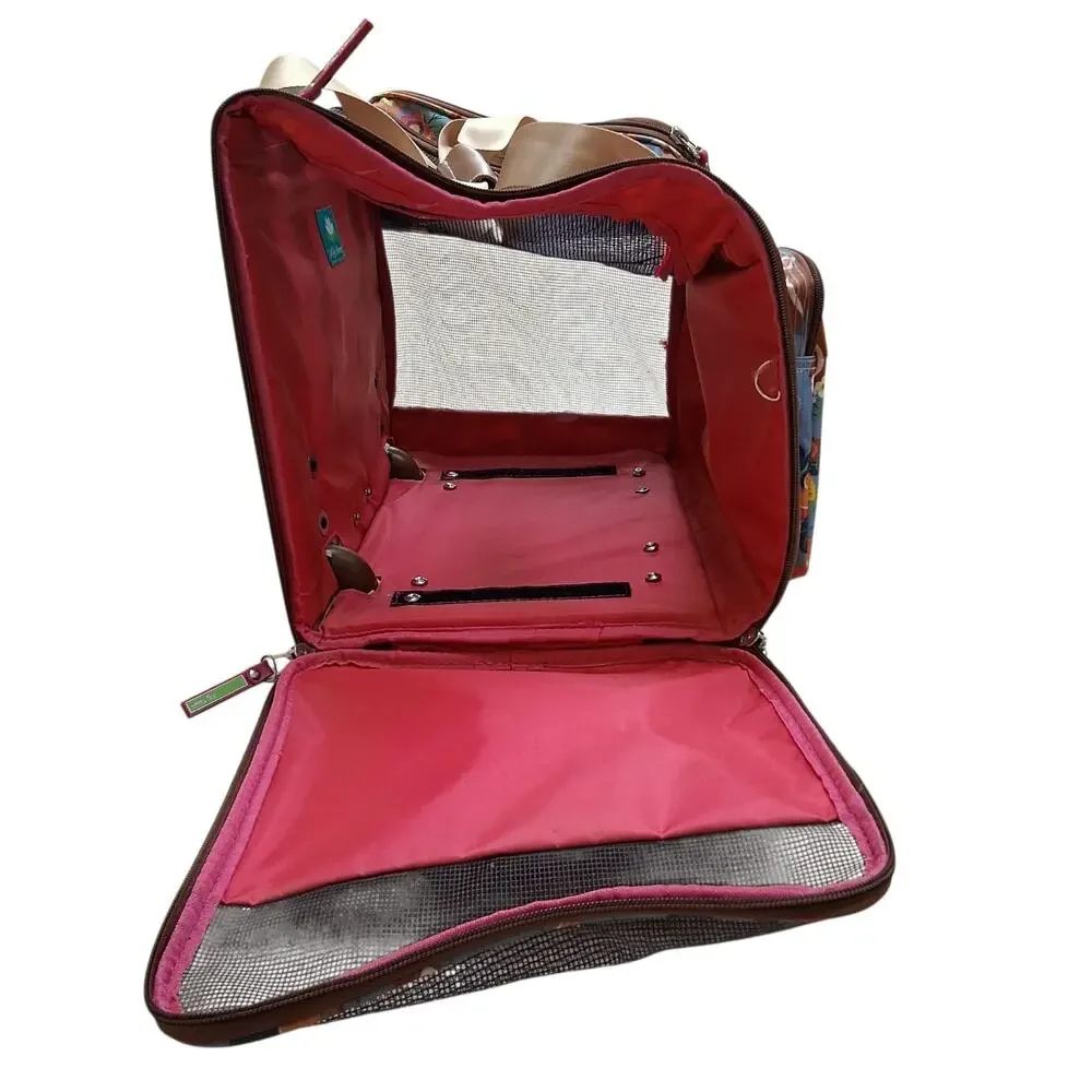 LILY BLOOM Travel PET CARRIER Roller SM/MED Forest Squirrel